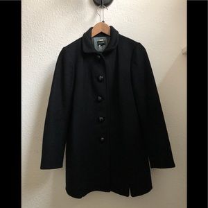 J. Crew Classic Black Wool Coat, size 0